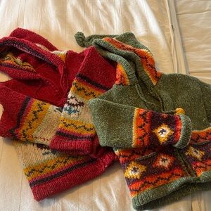 Cozy Multicolor Knit Hooded Sweater